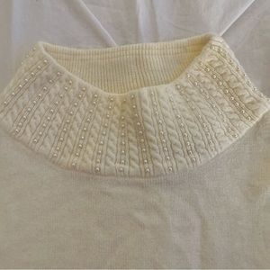 Tradition Pearl Detail Cream Sweater